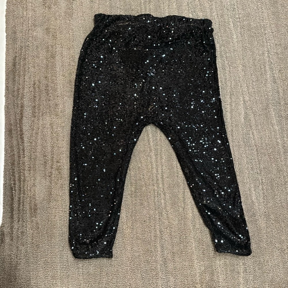 Black Zara Sequence Harem Pants - image 1